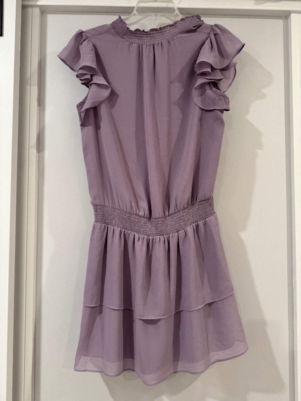 1 State Lavender Ruffled Mini Dress Size M